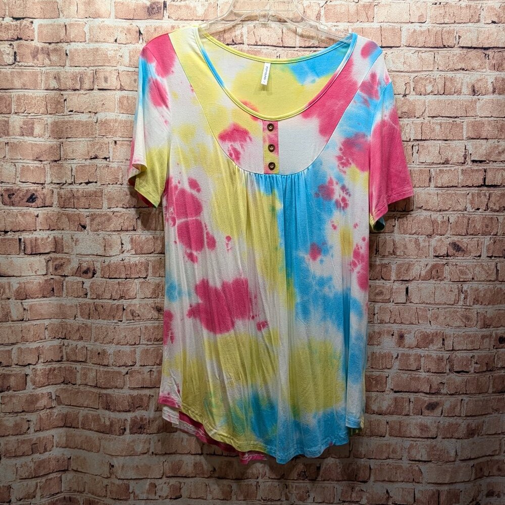 Popyoung Top Colorful Tie-Dye Size Large